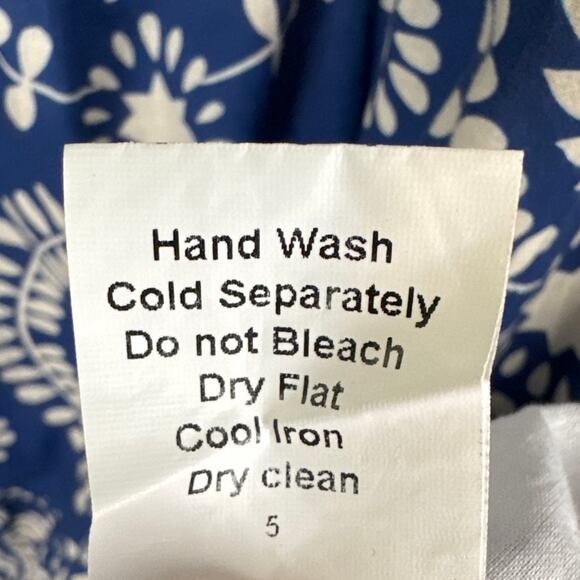 Saiph Lab Italy Women's Tiered Bell Sleeve Santorini Mini Dress White Blue L - Picture 8 of 8